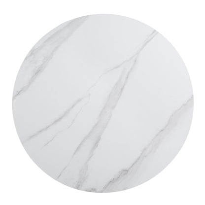 Maru Ceramic Top Black Pedestal Round Dining Table