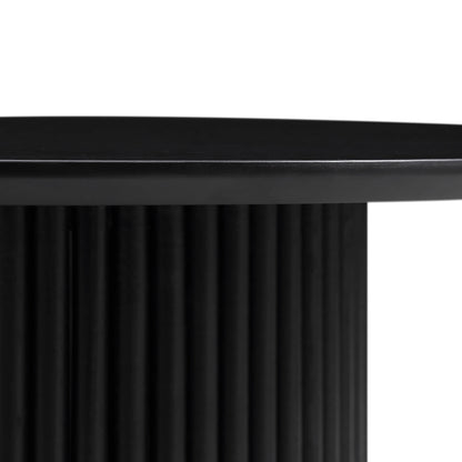Maru Round Oak Pedestal Coffee Table, Black