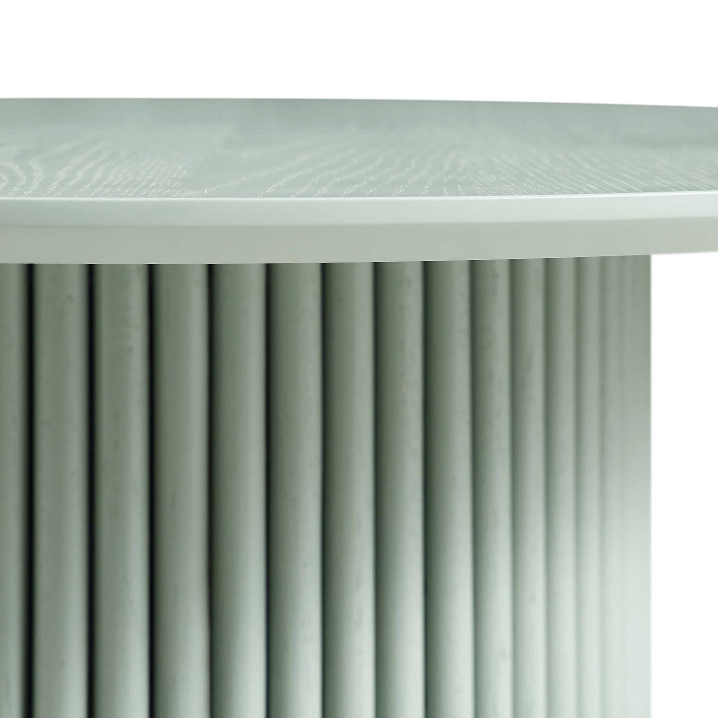 Maru Round Oak Pedestal Coffee Table, Sage Green