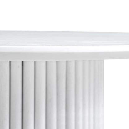 Maru Round Oak Pedestal Coffee Table, Washed White