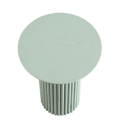 Maru Oak Round Side Table, Sage Green