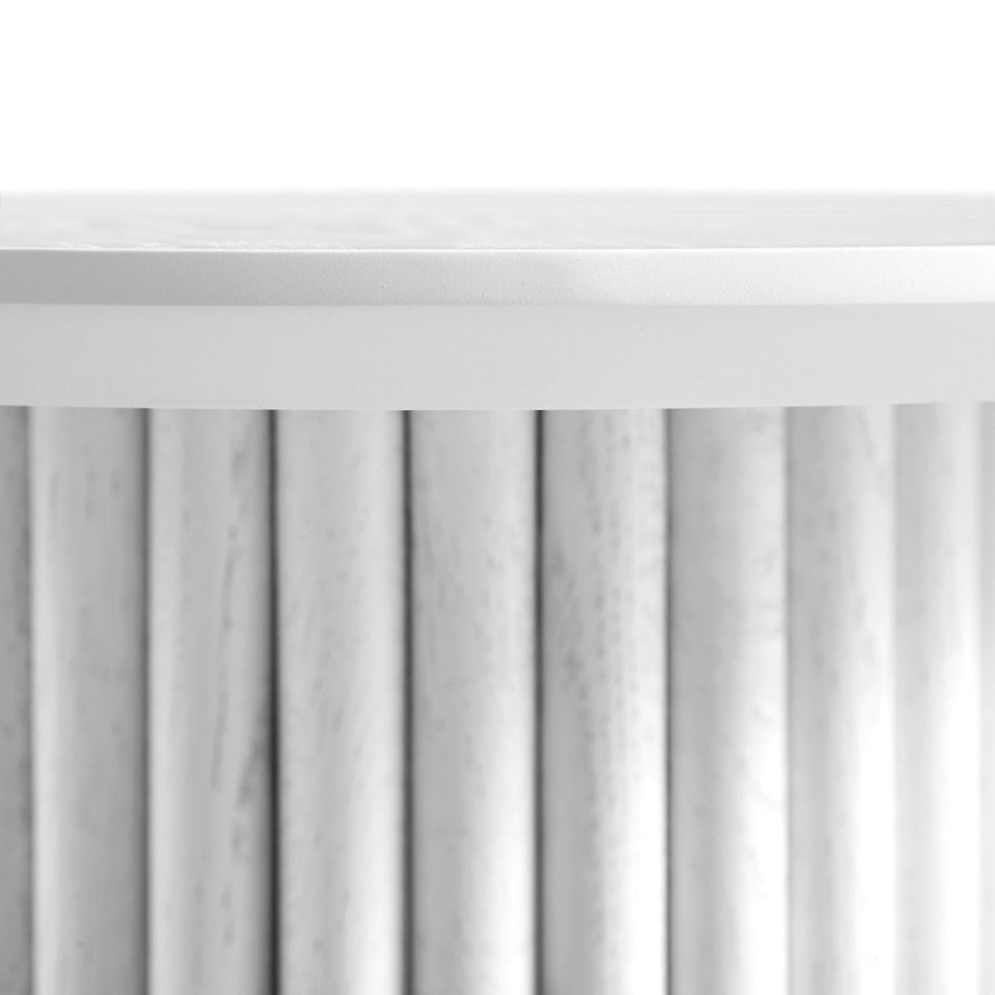 Maru Oak Round Side Table, Washed White