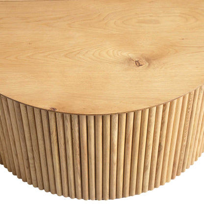 Maru Oak Round Coffee Table with Storage, Oak