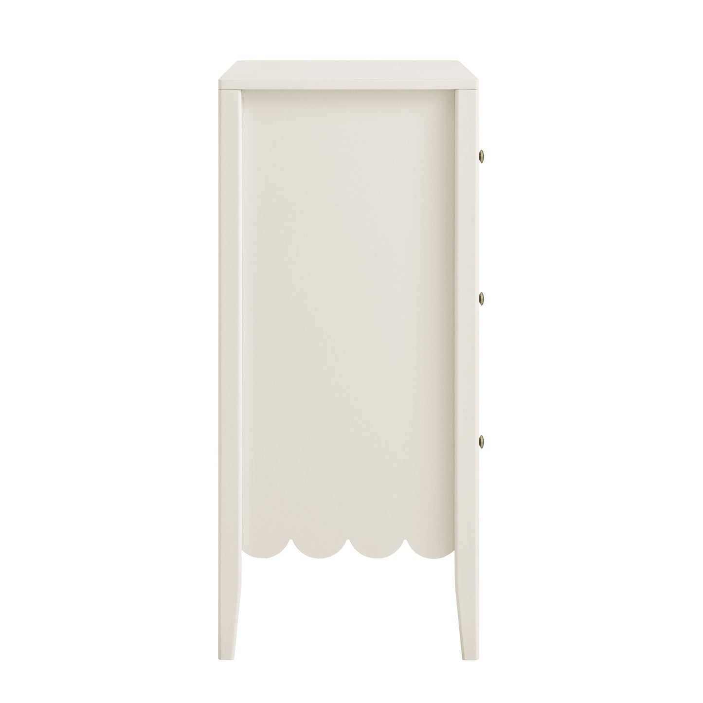 Henley Scalloped Edge 3 Drawer Chest, Light Sand