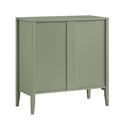 Henley Scalloped Edge 3 Drawer Chest, Sage Green