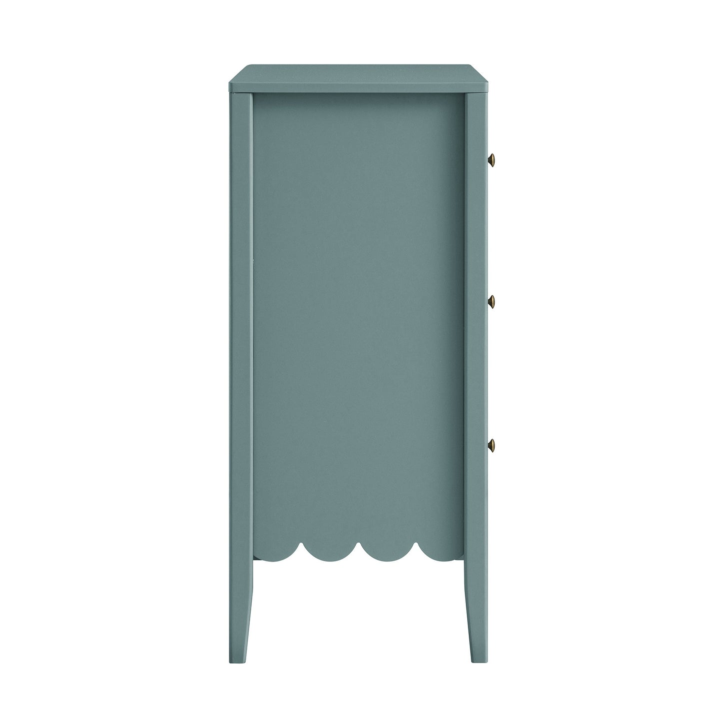 Henley Scalloped Edge 3 Drawer Chest, Blue Spruce