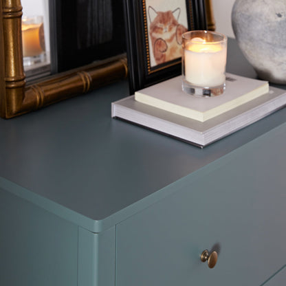 Henley Scalloped Edge 3 Drawer Chest, Blue Spruce