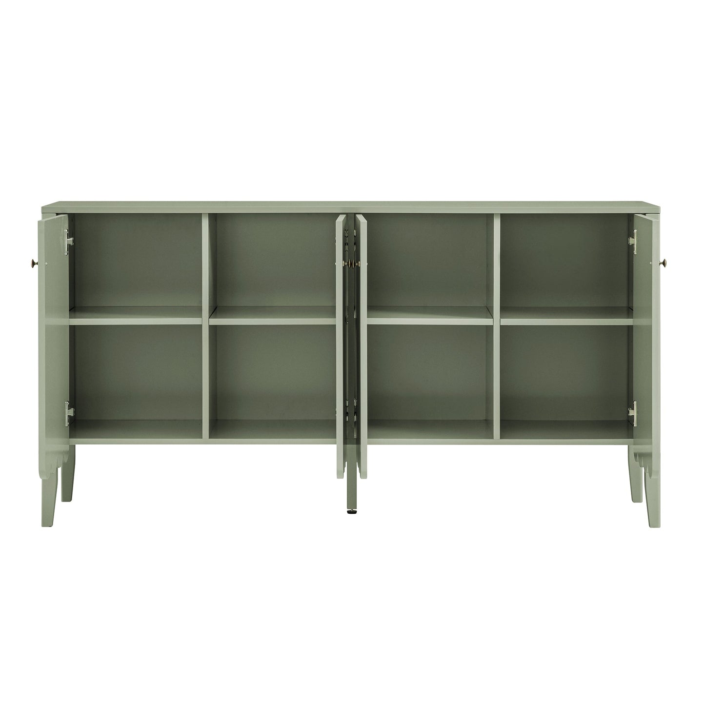 Henley Scalloped Edge 150cm Wide Sideboard, Sage Green