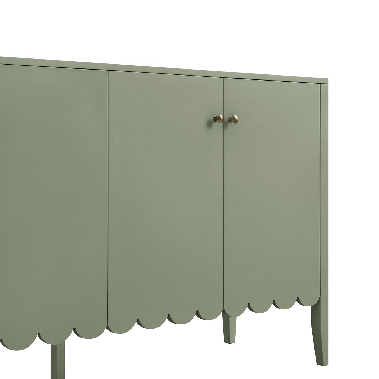 Henley Scalloped Edge 150cm Wide Sideboard, Sage Green