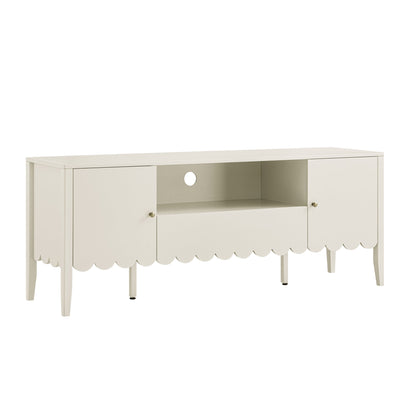Henley Scalloped Edge 150cm Wide TV Unit, Light Sand