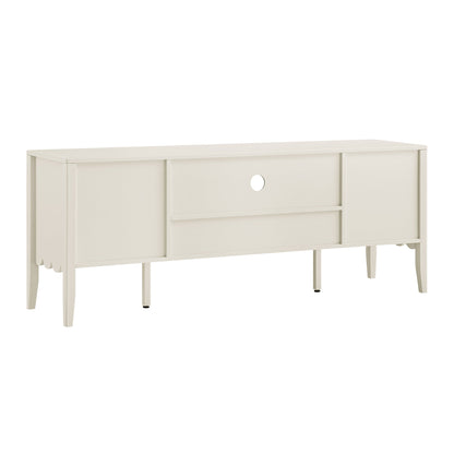 Henley Scalloped Edge 150cm Wide TV Unit, Light Sand