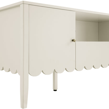 Henley Scalloped Edge 150cm Wide TV Unit, Light Sand