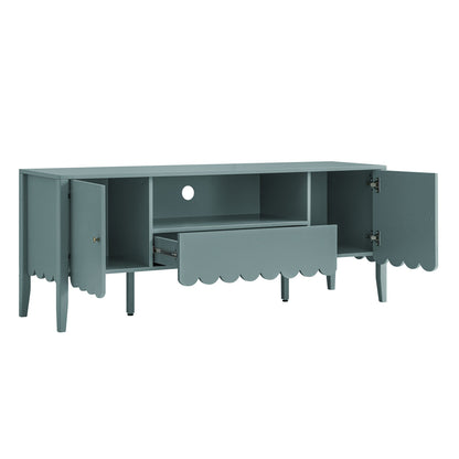Henley Scalloped Edge 150cm Wide TV Unit, Blue Spruce