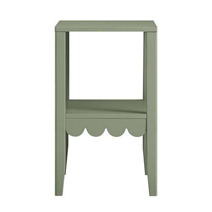Henley Scalloped Edge Side Table, Sage Green