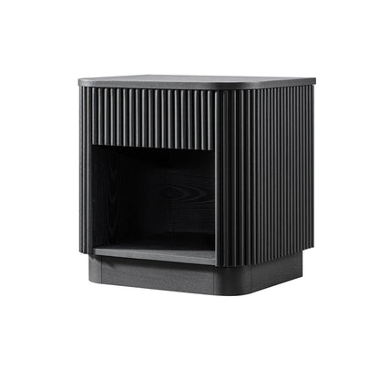 Maru 1-Drawer Bedside Table, Black