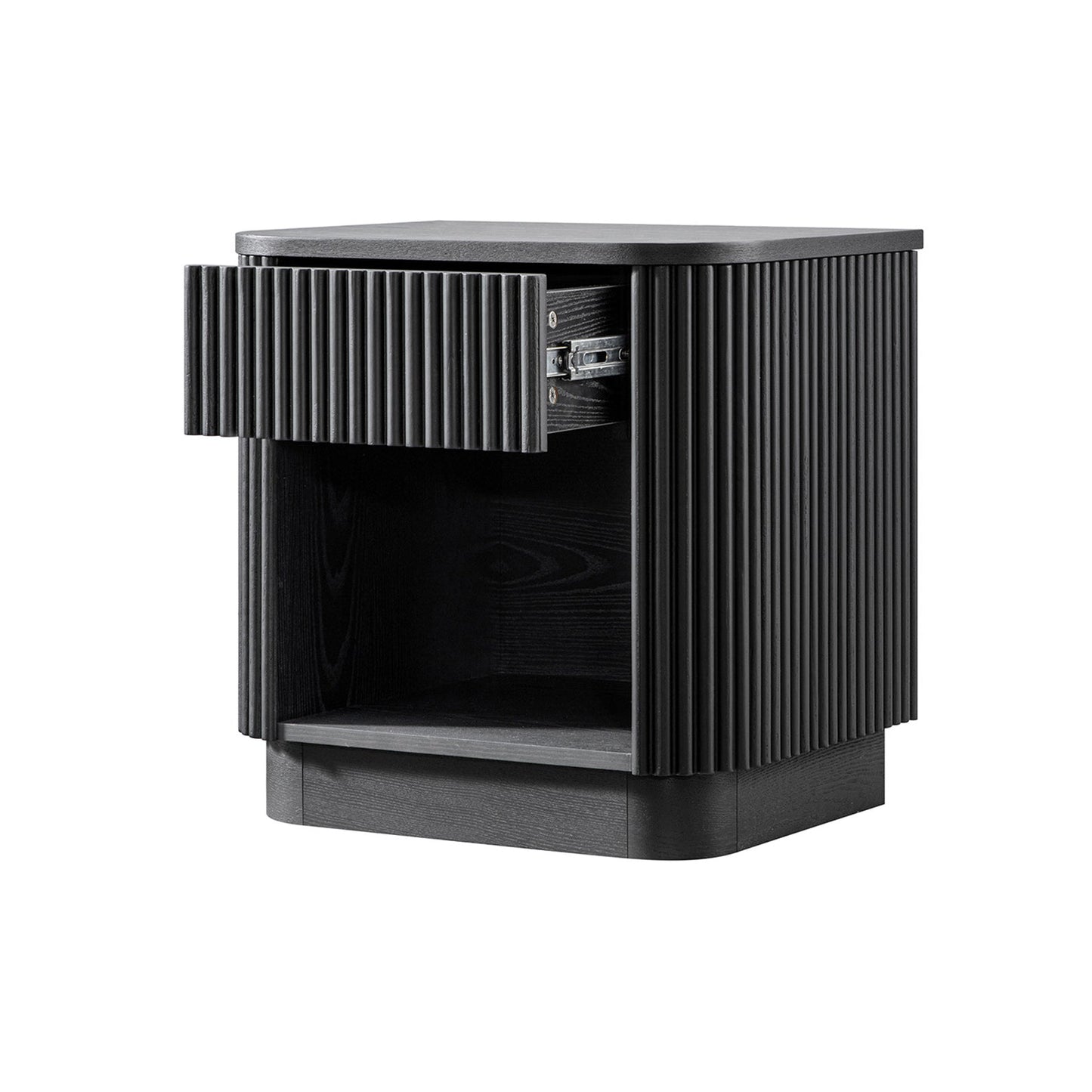 Maru 1-Drawer Bedside Table, Black