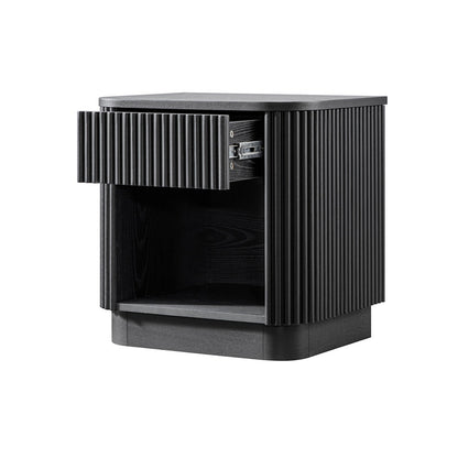 Maru 1-Drawer Bedside Table, Black