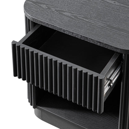 Maru 1-Drawer Bedside Table, Black