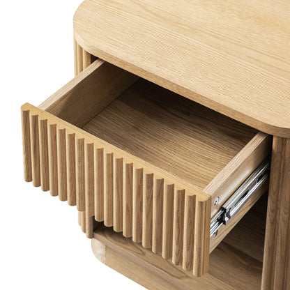 Maru 1-Drawer Bedside Table, Oak