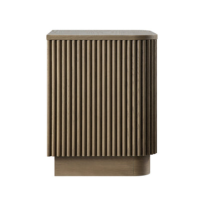 Maru 1-Drawer Bedside Table, Silver Oak