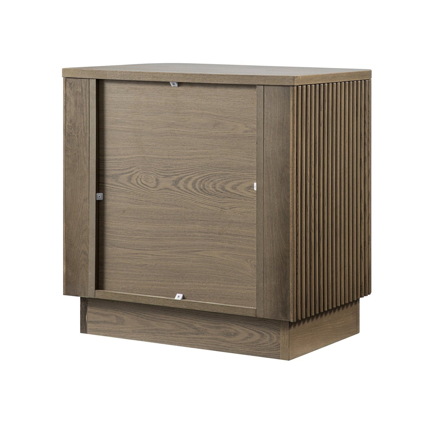 Maru 1-Drawer Bedside Table, Silver Oak