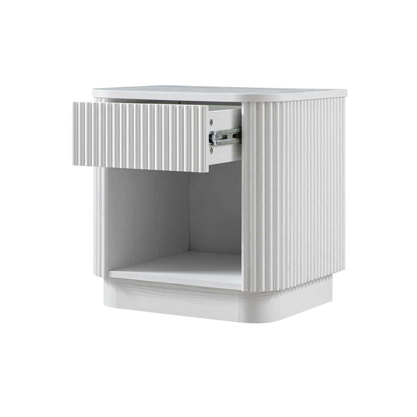 Maru 1-Drawer Bedside Table, Washed White