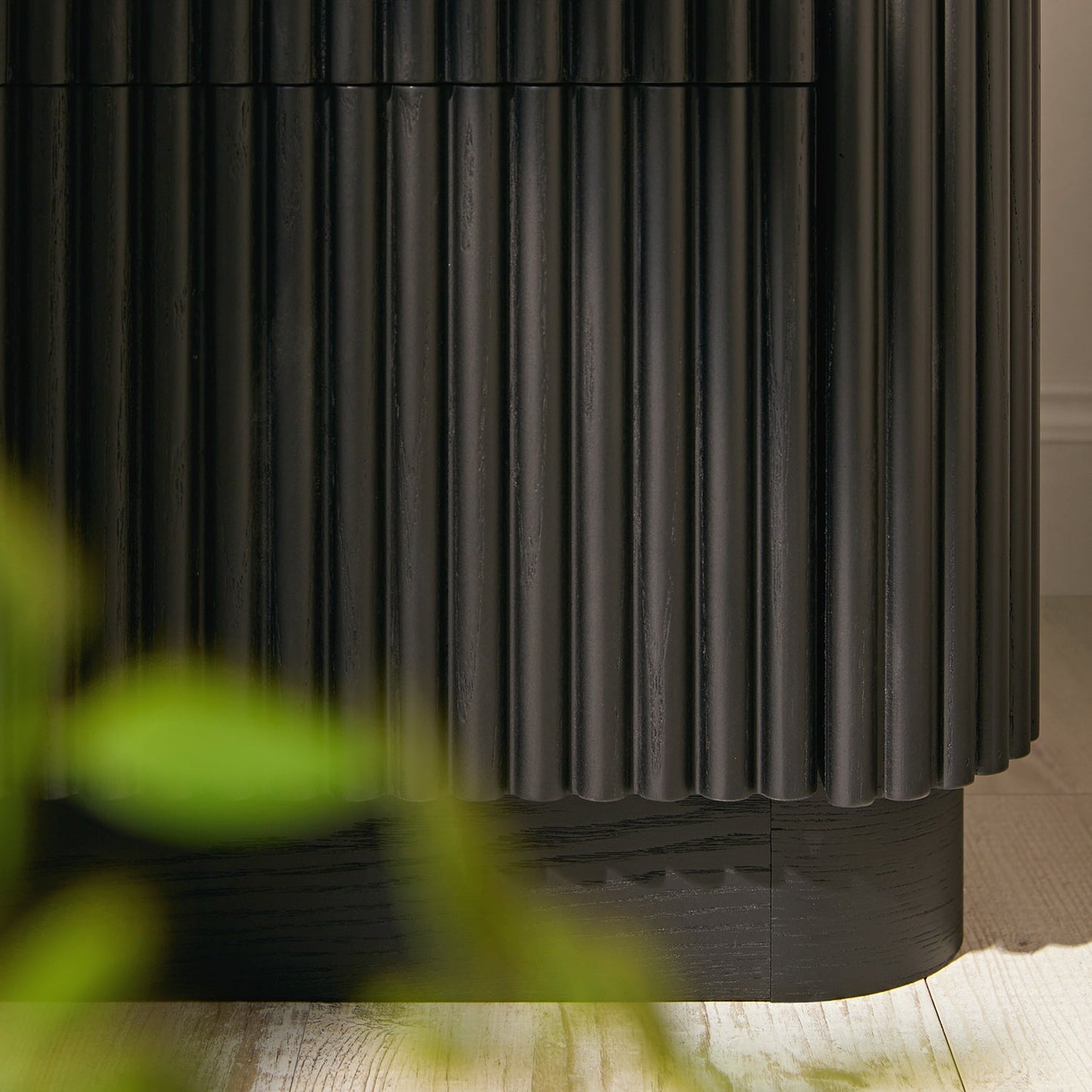 Maru 2-Drawer Bedside Table, Black