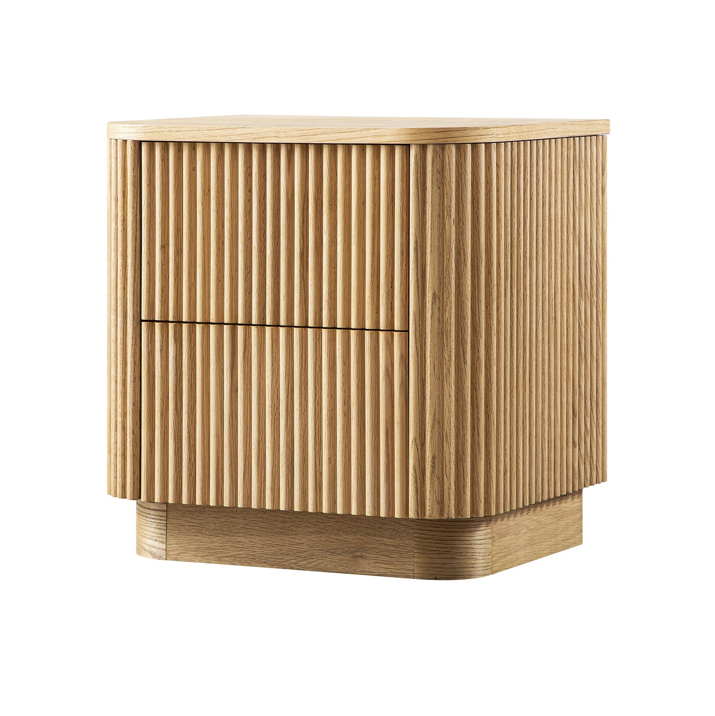 Maru 2-Drawer Bedside Table, Oak