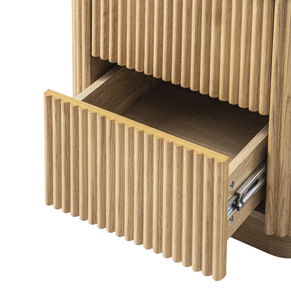 Maru 2-Drawer Bedside Table, Oak