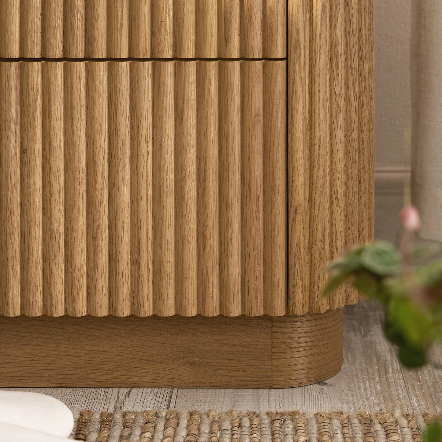 Maru 2-Drawer Bedside Table, Oak