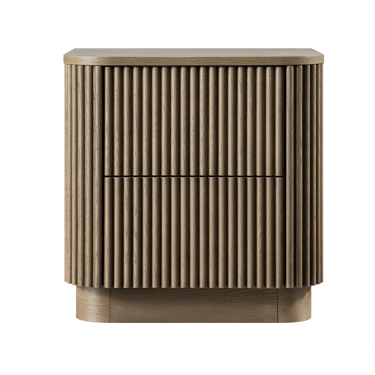 Maru 2-Drawer Bedside Table, Silver Oak