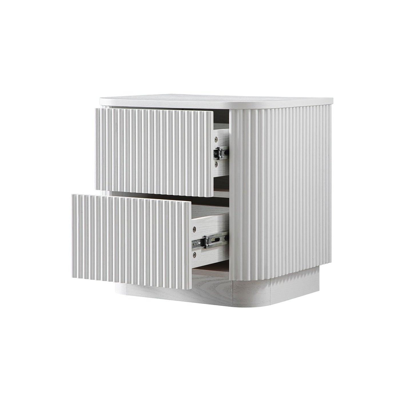 Maru 2-Drawer Bedside Table, Washed White