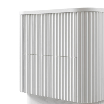 Maru 2-Drawer Bedside Table, Washed White