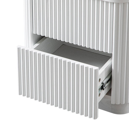 Maru 2-Drawer Bedside Table, Washed White