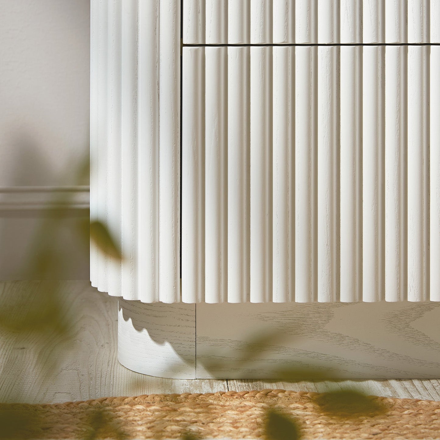 Maru 2-Drawer Bedside Table, Washed White