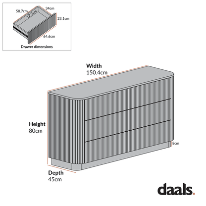 Maru Chest of 6 Drawers, Silver Oak
