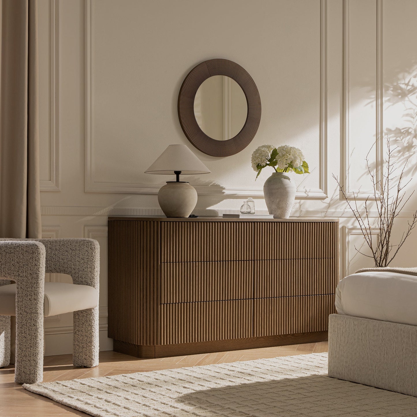 Maru Chest of 6 Drawers, Silver Oak