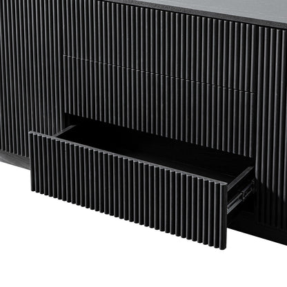 Maru Large 2-Door Sideboard with Drawers, Black