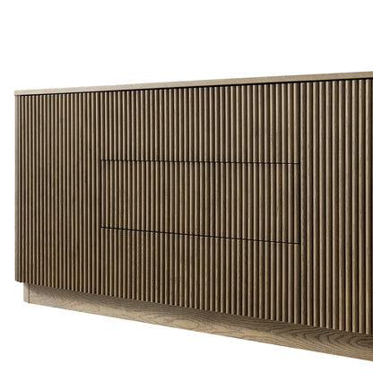 Maru Large 2-Door Sideboard with Drawers, Silver Oak