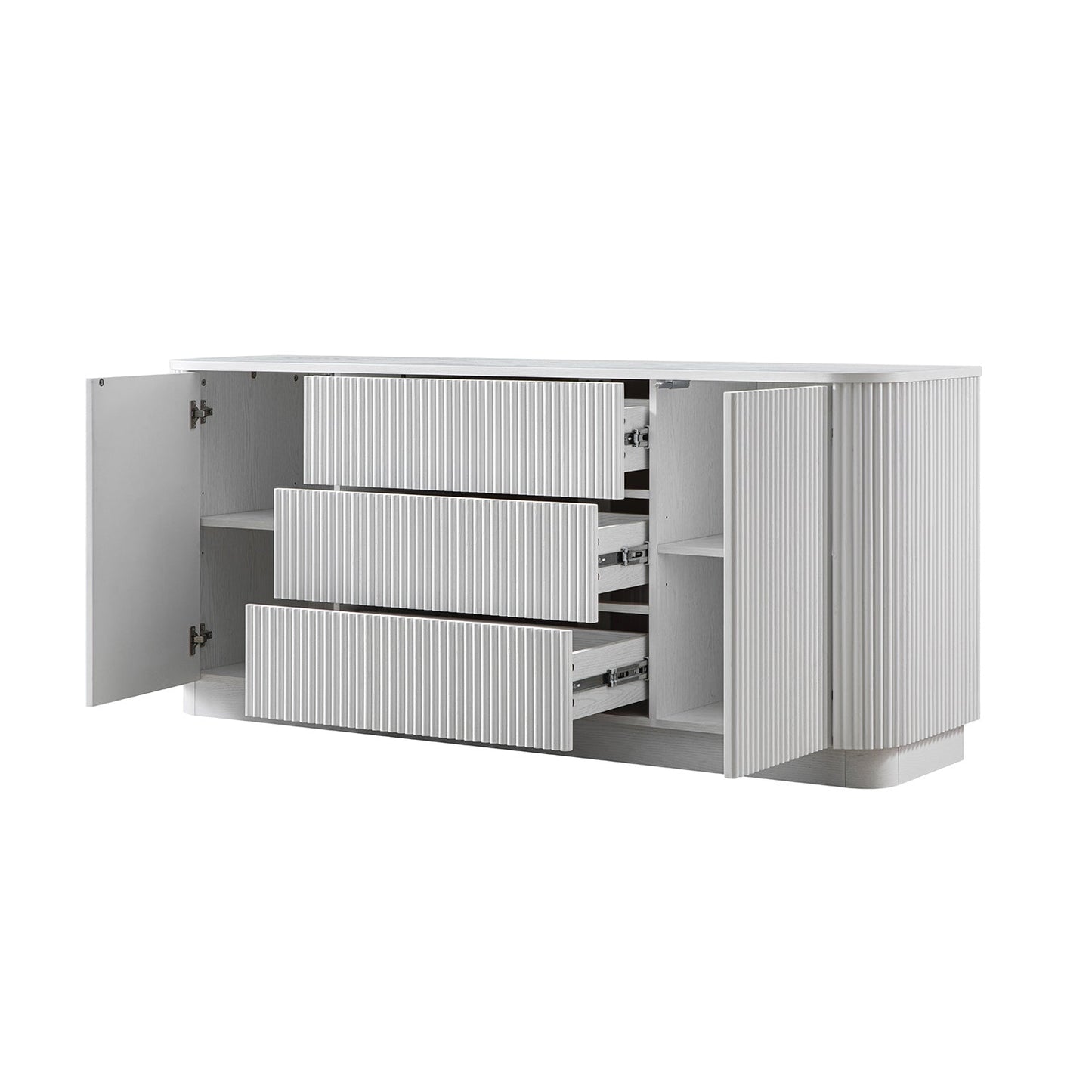 Maru Large 2-Door Sideboard with Drawers, Washed White