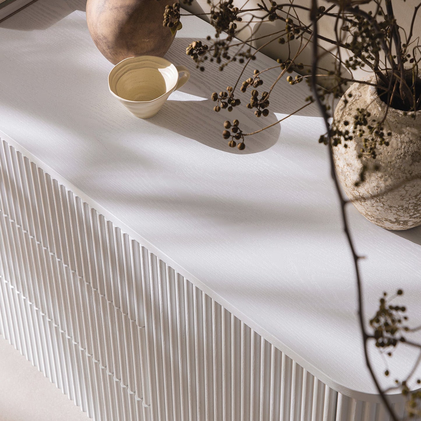 Maru Large 2-Door Sideboard with Drawers, Washed White