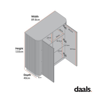 Maru Tall Cabinet, Washed White