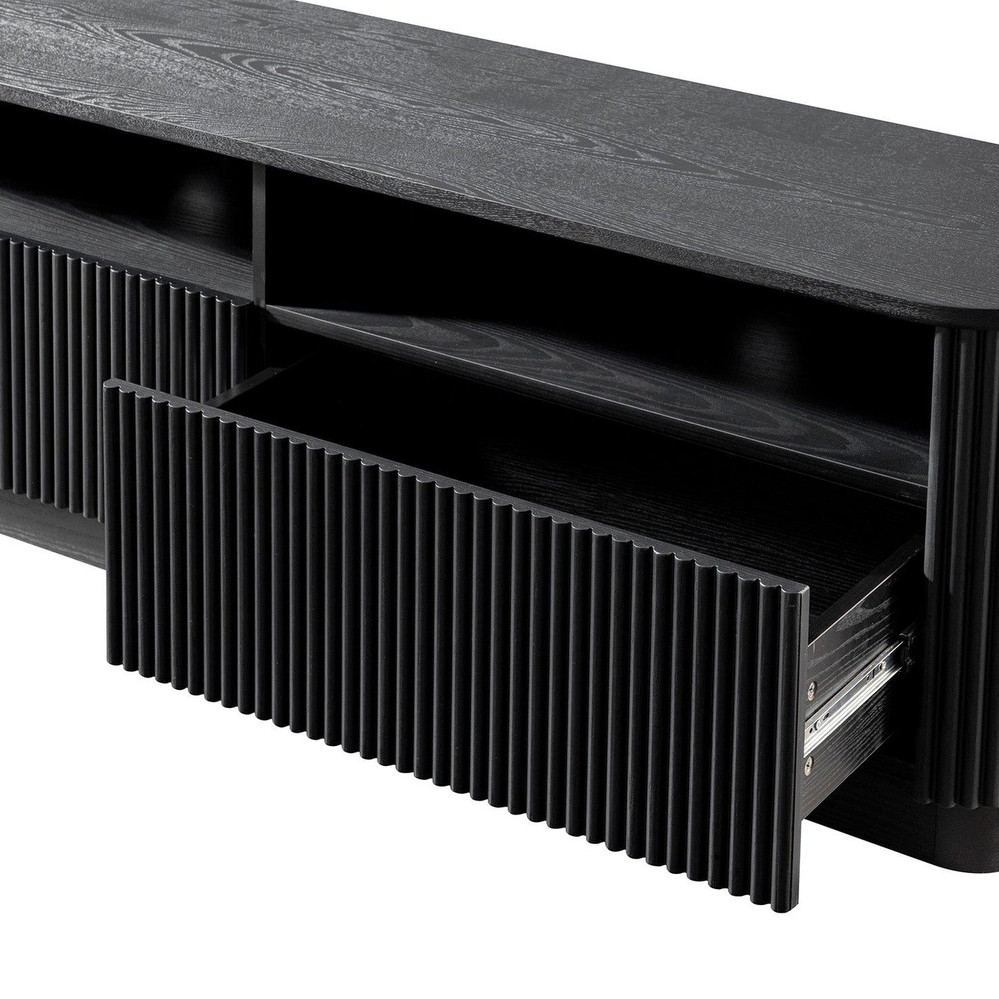 Maru 162cm TV Unit with Drawers, Black
