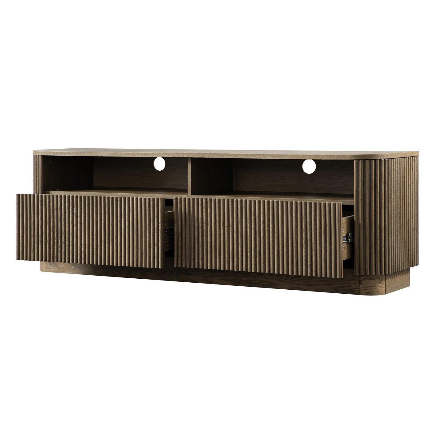 Maru 162cm TV Unit with Drawers, Silver Oak