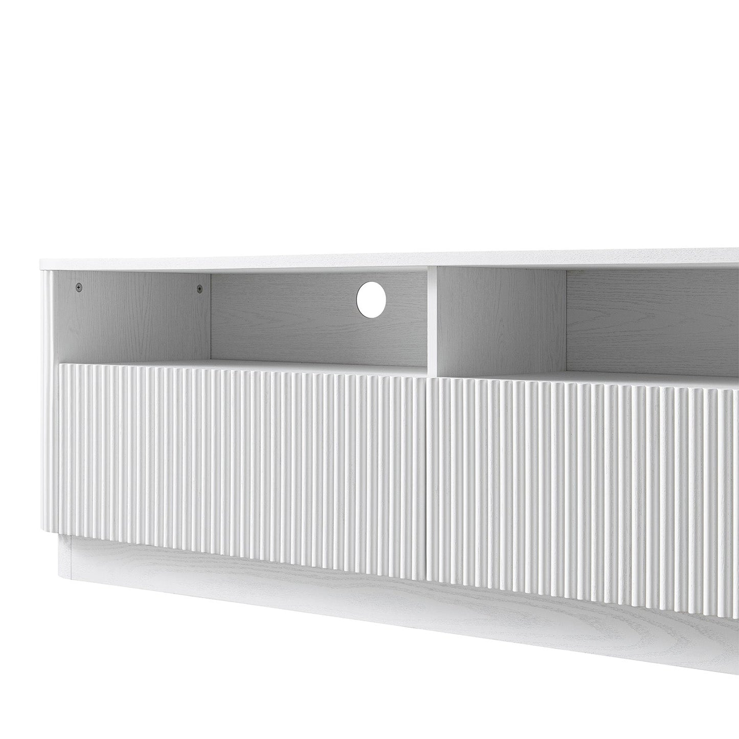 Maru 162cm TV Unit with Drawers, Washed White