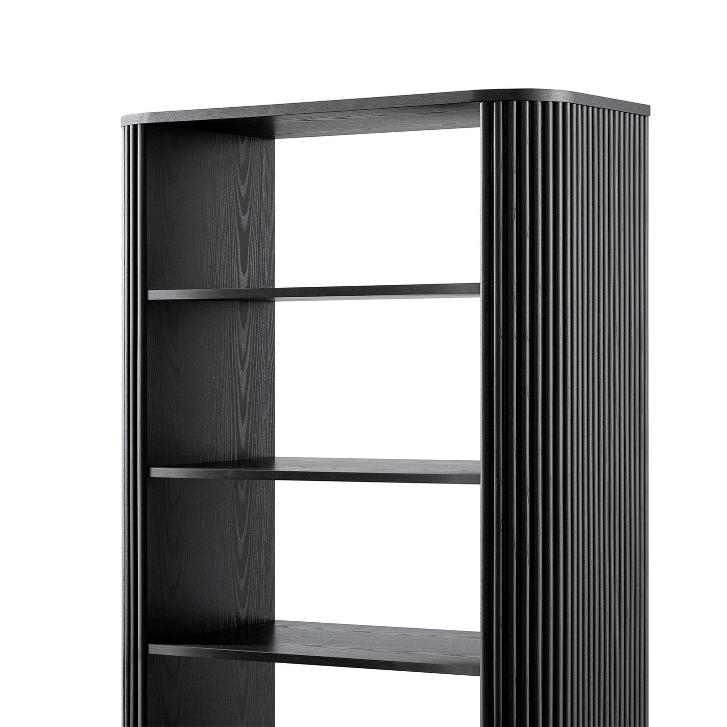 Maru Bookcase with Cabinet, Black