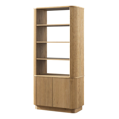 Maru Bookcase with Cabinet, Oak