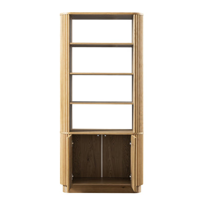 Maru Bookcase with Cabinet, Oak