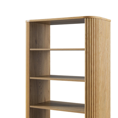 Maru Bookcase with Cabinet, Oak