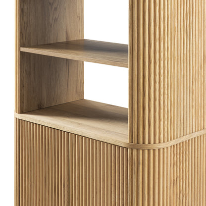 Maru Bookcase with Cabinet, Oak